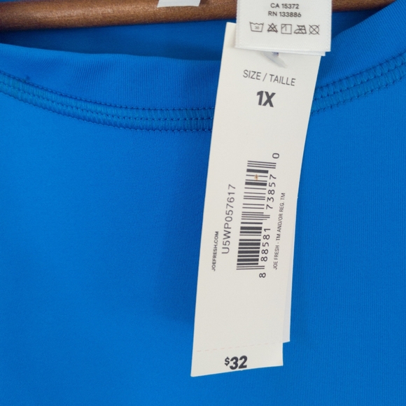 Joe Fresh Side Ruched Rash Guard Blue Size 1X New - Picture 4 of 7